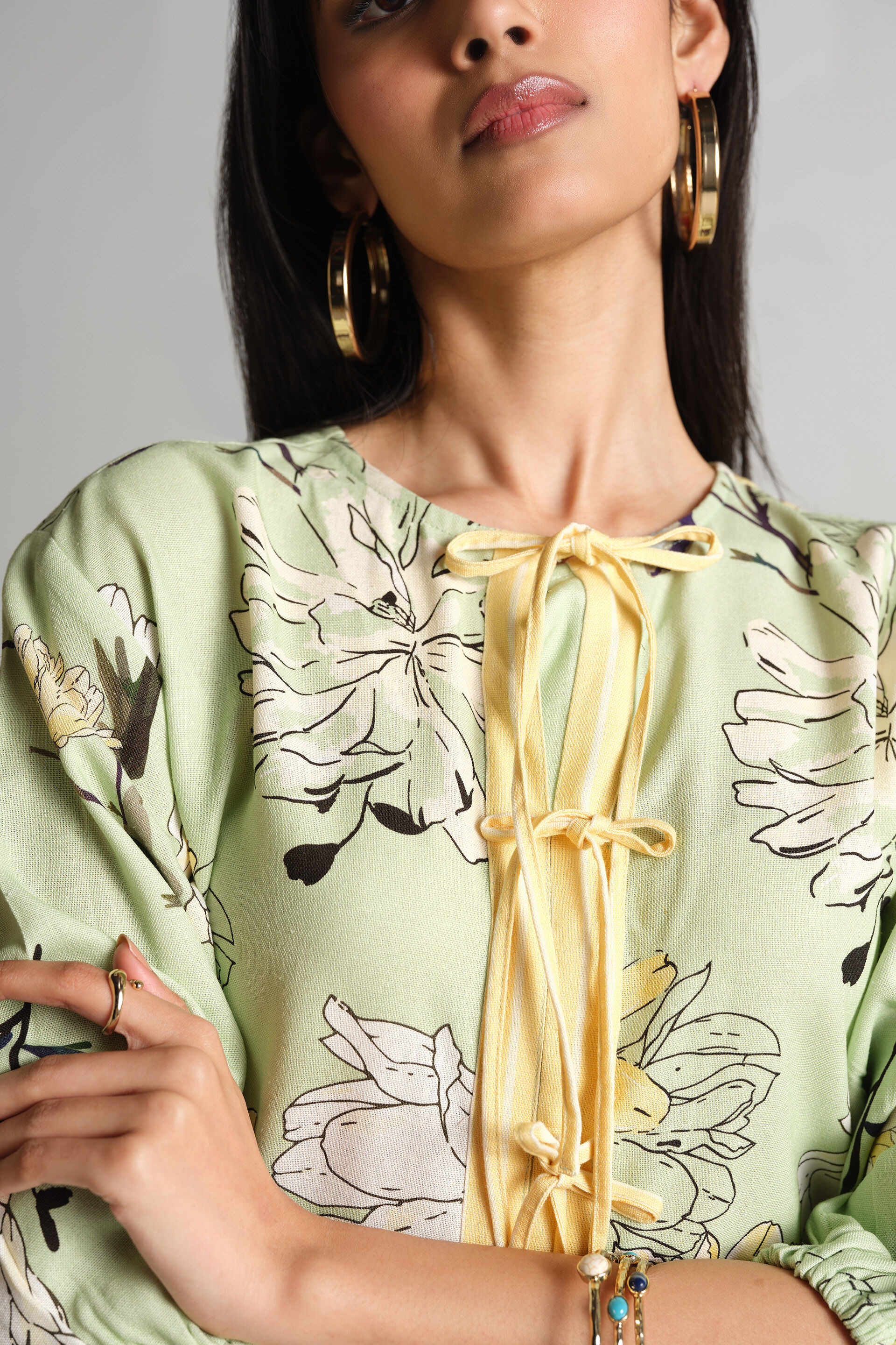 Summer Flowers Top, Mint, image 5